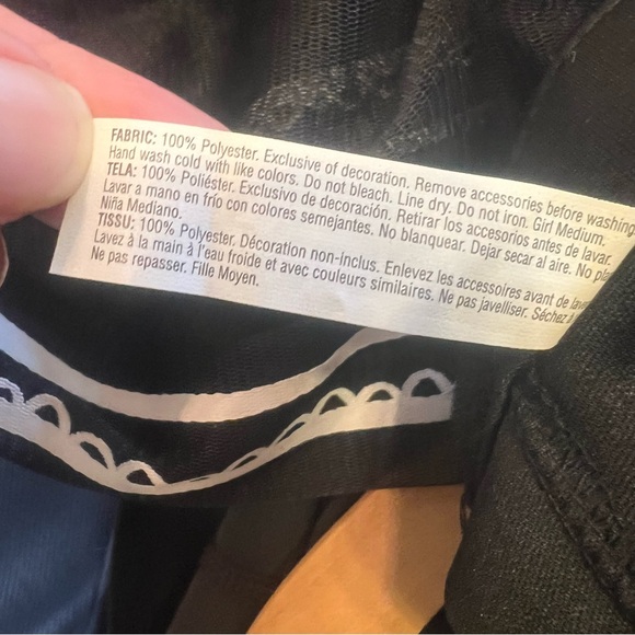 Day of the Dead Child Costume Bones Dress Black Pink Teal Halloween M (8-10) - Picture 9 of 9